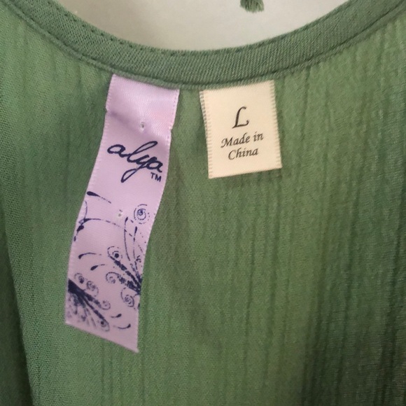 Green Romper with Tan Embroidery! - Picture 3 of 4